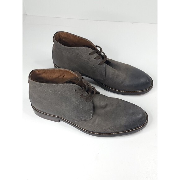 1901 Gray Men Oxford Chukka Lace Up Dress Business Shoes 58665 Size‎ 13 - Picture 1 of 9